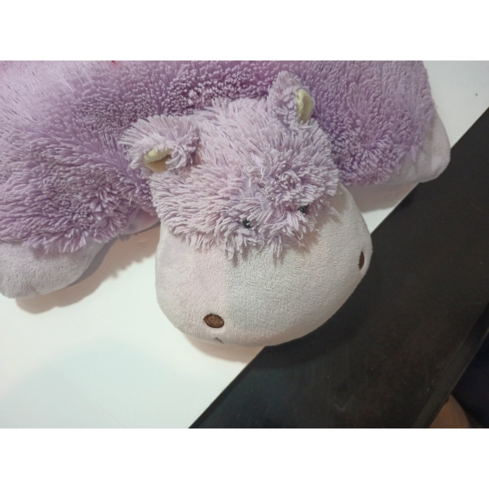 Pillow Pets Original Purple Hippo Plush Stuffed Animal 2010 Lavender Toy 19" - Picture 2 of 5